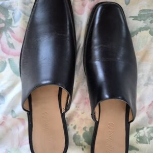Madewell Black Leather Western Mules New Sz8
